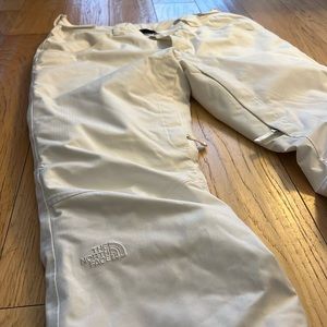 North Face bright white ski \ snow pants in large